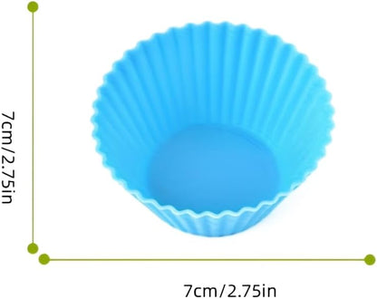 12Pcs Silicone Baking Cup,Non-Stick Cupcake Liners,Reusable Cupcake Molds