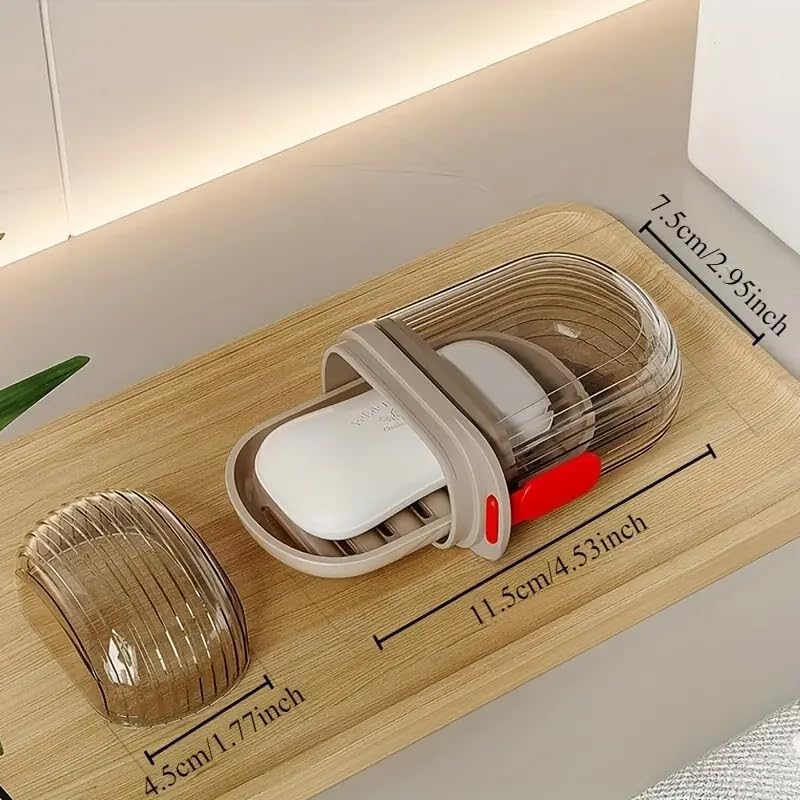 1pc Portable Soap Box with Lid, Sealed Drainage Design PET Material, ldeal for Travel & Outdoor Leisure -Mini Storage Soap Holder for Camping, Hiking, Outdoor Personal Care Hygiene