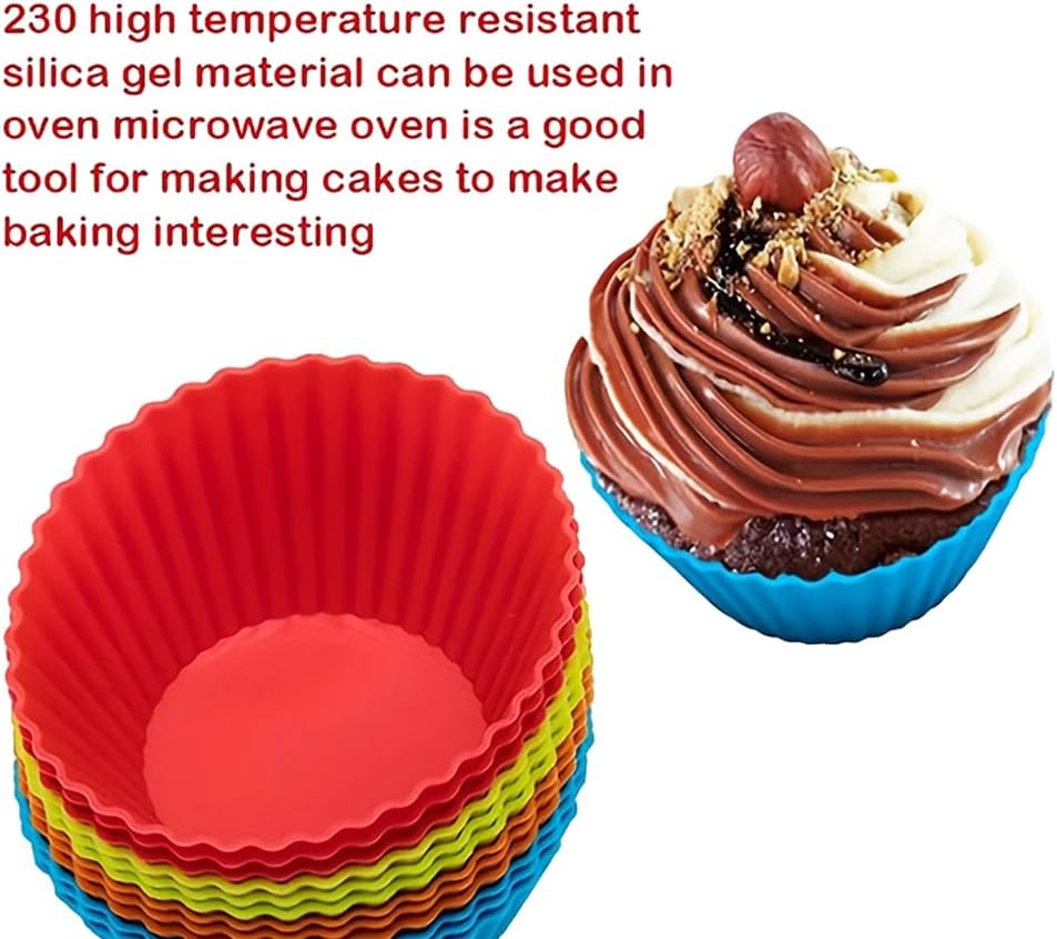 12Pcs Silicone Baking Cup,Non-Stick Cupcake Liners,Reusable Cupcake Molds